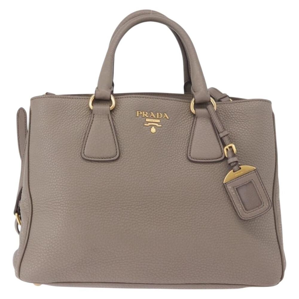 Prada Leather Vitterodino Handbag Gray